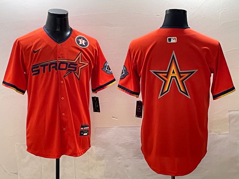 Men Houston Astros Blank Orange Three generations Joint Name 2025 Nike MLB Jersey style 13